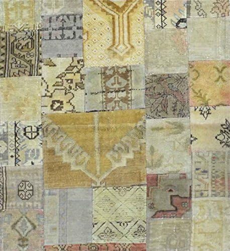 TURKISH OVER DYED PATCHWORK RUG - 3' - 5" X 3' - 7" - CC1912