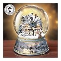 Thomas Kinkade White Christmas Musical Collectible SnowGlobe/Water Globe
