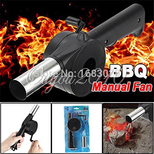 New Outdoor Cooking BBQ Fan Air Blower For Barbecue Fire Bellows Hand Crank Tool Picnic Camping BBQ