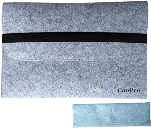 CooPro 13.3 Inch Ultrabook Netbook Bag Case Cover Sleeve Carrying Protector for MacBook Air/ MacBook Pro Retina, Compatible with 13-Inch Notebook Laptop + Screen Cleaning Cloths -Light grey