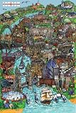 London Sketch Travel Poster Print, 24x36