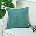 CaliTime Cozy Throw Pillow Cover Case for Couch Sofa Bed Comfortable Supersoft Corduroy Corn Striped Both Sides 18 X 18 Inches Teal
