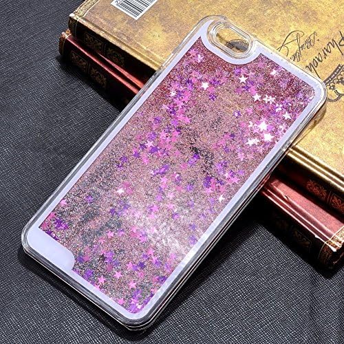 iPhone 6s Plus Case,iPhone 6s 5.5" Case,AnKey Cute Stars Liquid Case - 3D Design Dynamic Flowing Bling Sparkle Floating Glitter Quicksand Transparent Clear Hard Back Case Cover For Apple iPhone 6s Plus 5.5 Inch Screen(Pink)