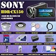 Sony HDR-CX150 16GB HD Handycam Camcorder + HUGE ACCESSORIES PACKAGE INCLUDING EXTENDED LONG LIFE BATTERIES (7500mAh - For Sony NP-FV100)+ AC/DC RAPID HOME/CAR CHARGER + WIDE ANGLE MACRO LENS + 2X TELEPHOTO + 3 PC FILTER KIT + 8GB SDHC MEMORY CARD + MEMORY CARD READER + VIDEO LIGHT + SOFT CARRYING CASE + TRIPOD & MUCH MORE !!!