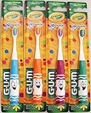 GUM Crayola Pip-Squeaks Kids Toothbrush - Ultrasoft (4 Pack - 1 of Each Character)