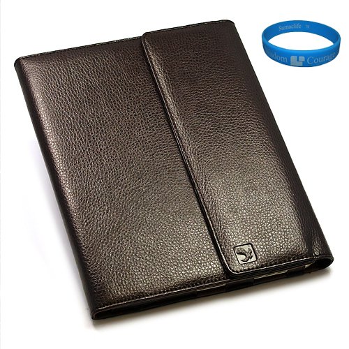 Premium Brown Textured Leather Smart Case Cover 