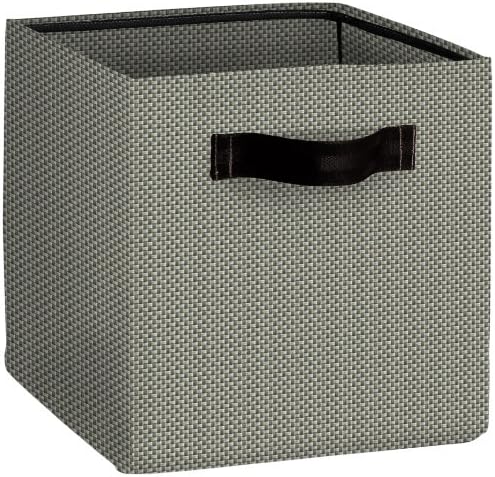 BelleVesta Woven Vinyl Storage Cube, Silver