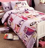 Kids Hoot Owl Duvet Cover Set Lilac, Pink, Double Bed
