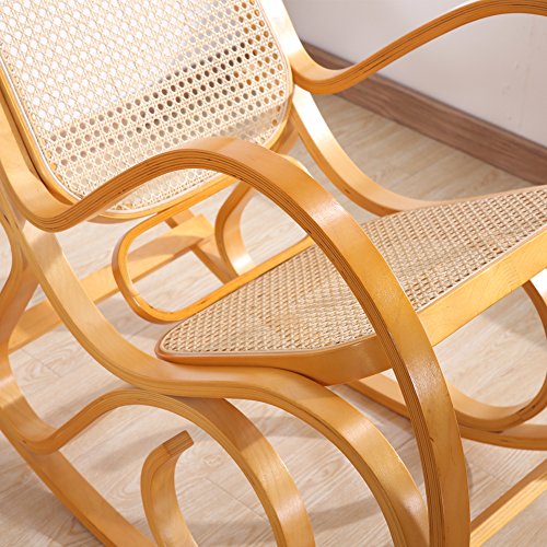 Rocking Chair Rattan Knitting Leisure Chair Vintage Living Room