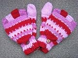 Hand Knit 100% Wool Multi Color Convertible Fingerless Mittens