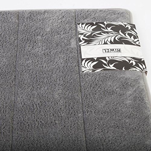 Hiwel Microfiber Bath Mat with Memory Foam Interior, Absorbant & Comfortable, Multi-functional Household Complement, Dark Grey, 17 by 24 Inch