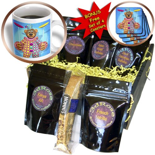 cgb_19339_1 BK Dinky Bears Cartoon Clowns - Clown Spinning Plates - Coffee Gift Baskets - Coffee Gift Basket