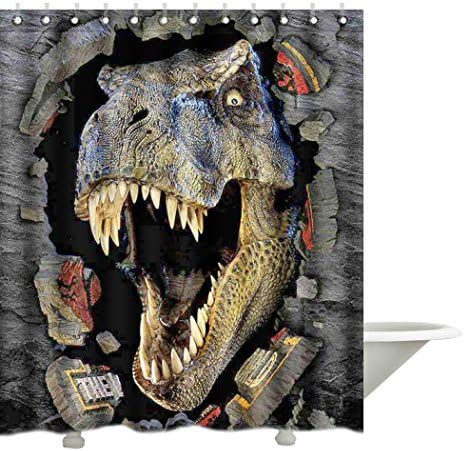 Huge Dinasaur Jurassic World Cool Bath Polyester Fabric Shower Curtain 66 by 72-Inch