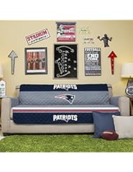 Home: Pegasus Home Fashions New England Patriots Reversible Furniture Protector for Sofa - Pegasus Home Fashions