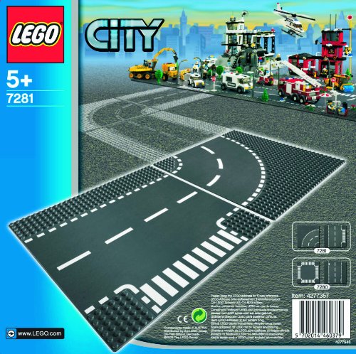 レゴ シティ ロードプレート T字路+カーブ(2枚入り) 7281