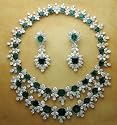 Platinum Emerald and Diamond Set
