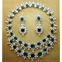 Platinum Emerald and Diamond Set