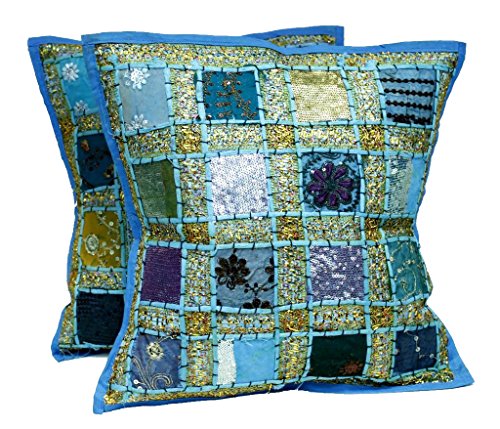 Moroccan wedding pillow - blue