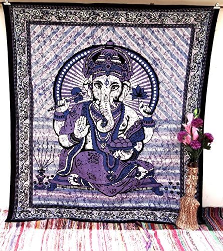 Large Lord Ganesha Meditation Aum Tapestry Wall Hanging Decor