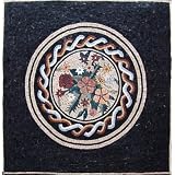 30x30 Elegant Floral Floor Rug Inlay Mosaic by 