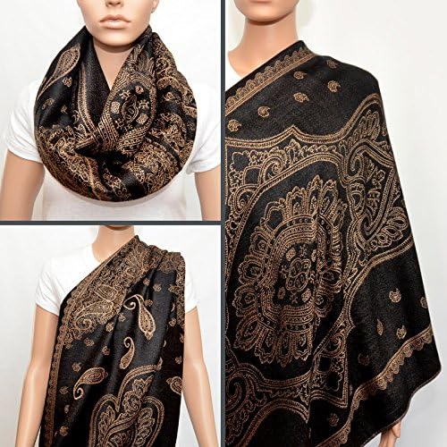 Nursing Cover - Nursing Scarf - Nursing Infinity Scarf - Breastfeeding Cover (Copper Gold Paisley Pattern)