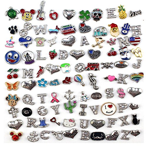 Goodlucky365 100pcs Mixed Random Floating Charms for Glass Living Memory Lockets DIY Wholesale