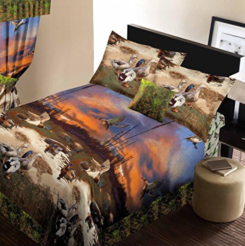 Duck Marsh 8pc King Size Comforter and Sheet Set (Bed in a Bag)