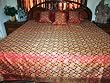 Indian Bedspread-7p Firebrick Rose Floral Sari India Bedding Bedspread Duvet King/ Queen.