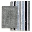 Ruia Home Cotton Reversible 2-Piece Bath Rug Set, Black/Grey