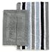 Ruia Home Cotton Reversible 2-Piece Bath Rug Set, Black/Grey