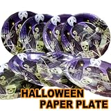 ハロウィン・スカル・ペーパープレート・８枚入・紙<strong>皿</strong>・HALLOWEEN PAPER PLATE