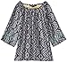 My Michelle Big Girls' Pattern Top with 3/4 Sleeves and Bow Back