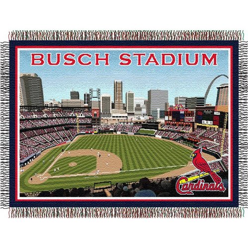 St Louis Cardinals New Busch Field Woven Tapestry Blanket