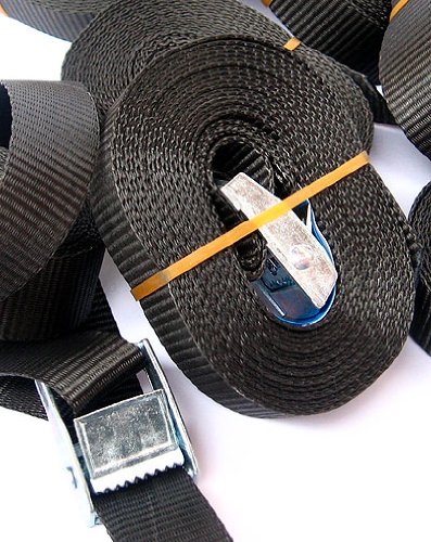 Produkt-Bild: Spanngurt Zurrgurt 250 Kg 4 m schwarz mit Klemmschloss Schnellspannung