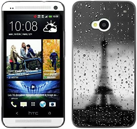 NUMO Slim Sleek Case Cover Armor Polycarbonate Aluminium / cool Paris Eiffel tower rain weather sad romantic / HTC One M7