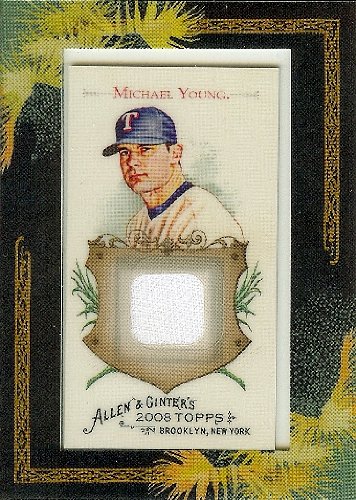 2008 Topps Allen and Ginter Relics #MY Michael Young - Texas Rangers (Piece of Authentic Game Used Jersey) (Baseball Cards)