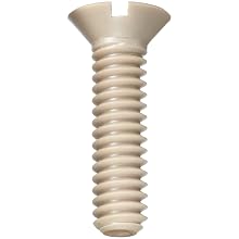 PEEK Machine Screw, Flat Head, Slotted Drive