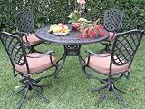 CBM Liana Collection Outdoor Patio Cast Aluminum 5 Peice Dining Set D CBM1290