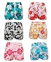 Girls Ladies Floral Flowers Print Board Swim Beach Shorts