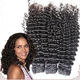 12-30'' Brazilian Virgin Hair Bundles Deep Curly Hair Weft 100% Human Hair Extensions 3pcs/lot With Mixed Length (3pcs 16inch)