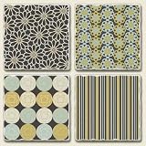 AbsorbaStone Tumbled Tile Assorted Coaster set~ Bella Collection pattern ~ 4 ...