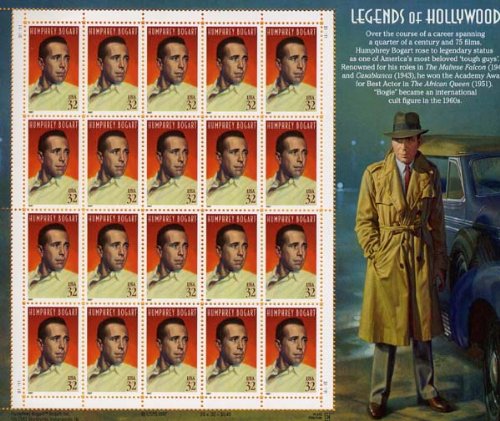 Humphrey Bogart Legends of Hollywood Collectible Stamp Sheet