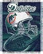 Miami Dolphins Spiral Series Jacquard Throw Blanket - NFL Football Fan Shop Sports Team Merchandise