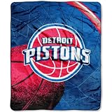 NBA Detroit Pistons 50-inch-by-60-inch Raschel Plush Throw "Reflect" Design