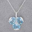Necklace With 4.82ctw Genuine Topazes in 925 Sterling silver Length 18in