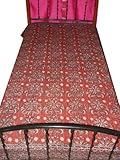 Cotton Coverlet Bedspread Candy Apple Red Floral Bed Cover