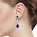 Gem Stone King Pear Shape Blue Simulated Sapphire and Zirconia Drop Women's Dangle Earrings
