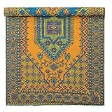 Turkish Pattern Reversible All-Weather Floor Mat, 6X9, AQUA