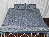 Marvellous Home Decor Block Print & Brocade Work Cotton Bed Sheet Bedspread ....