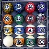 Dark Color Marble Swirl Pool Table Billiard Ball Set